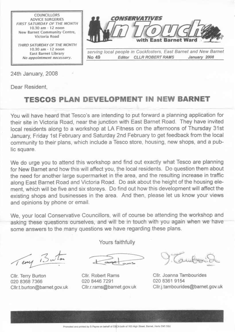 Conservatives In Touch Newsletter 24 January 2008