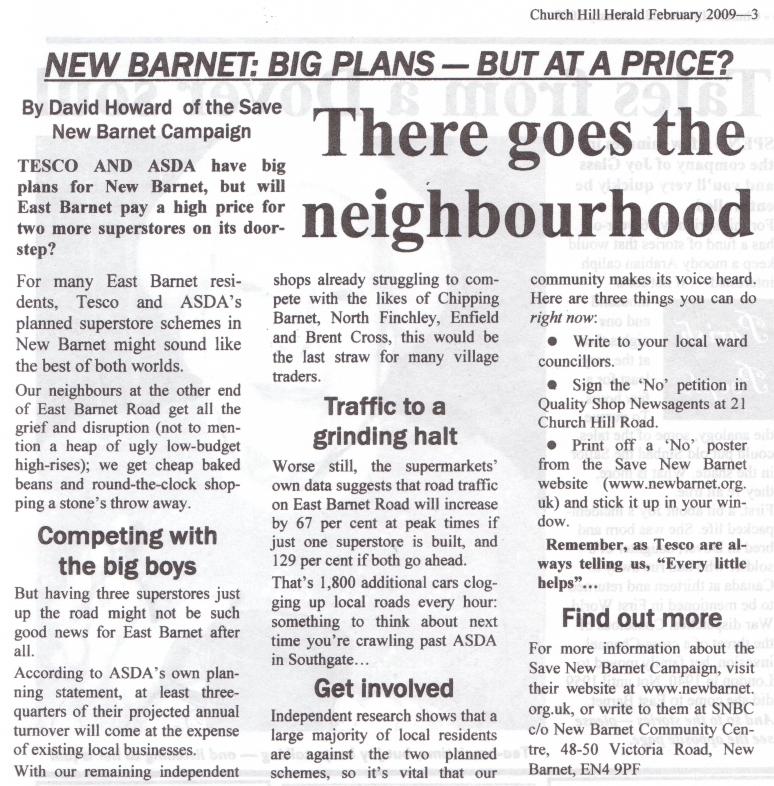 Article in the Church Hill Herald February 2009 (page 3)